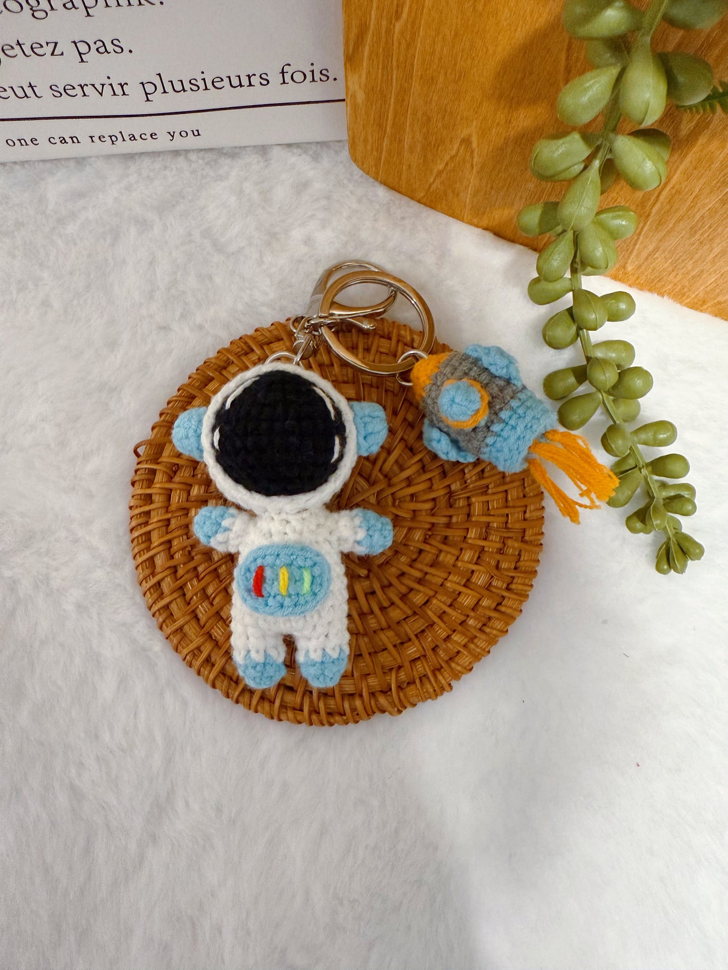 Astronaut & Rocket Key Charm