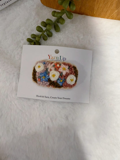 Spring Embroideried Hair Clip