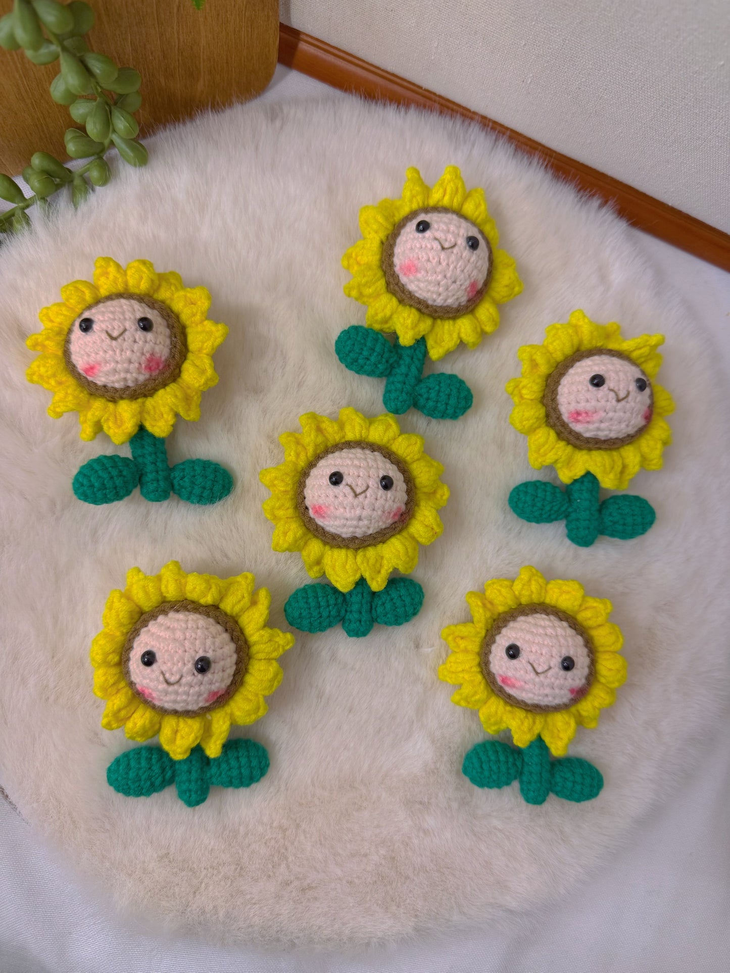 Happy Sunflower Face Keychain
