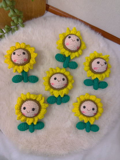 Happy Sunflower Face Keychain