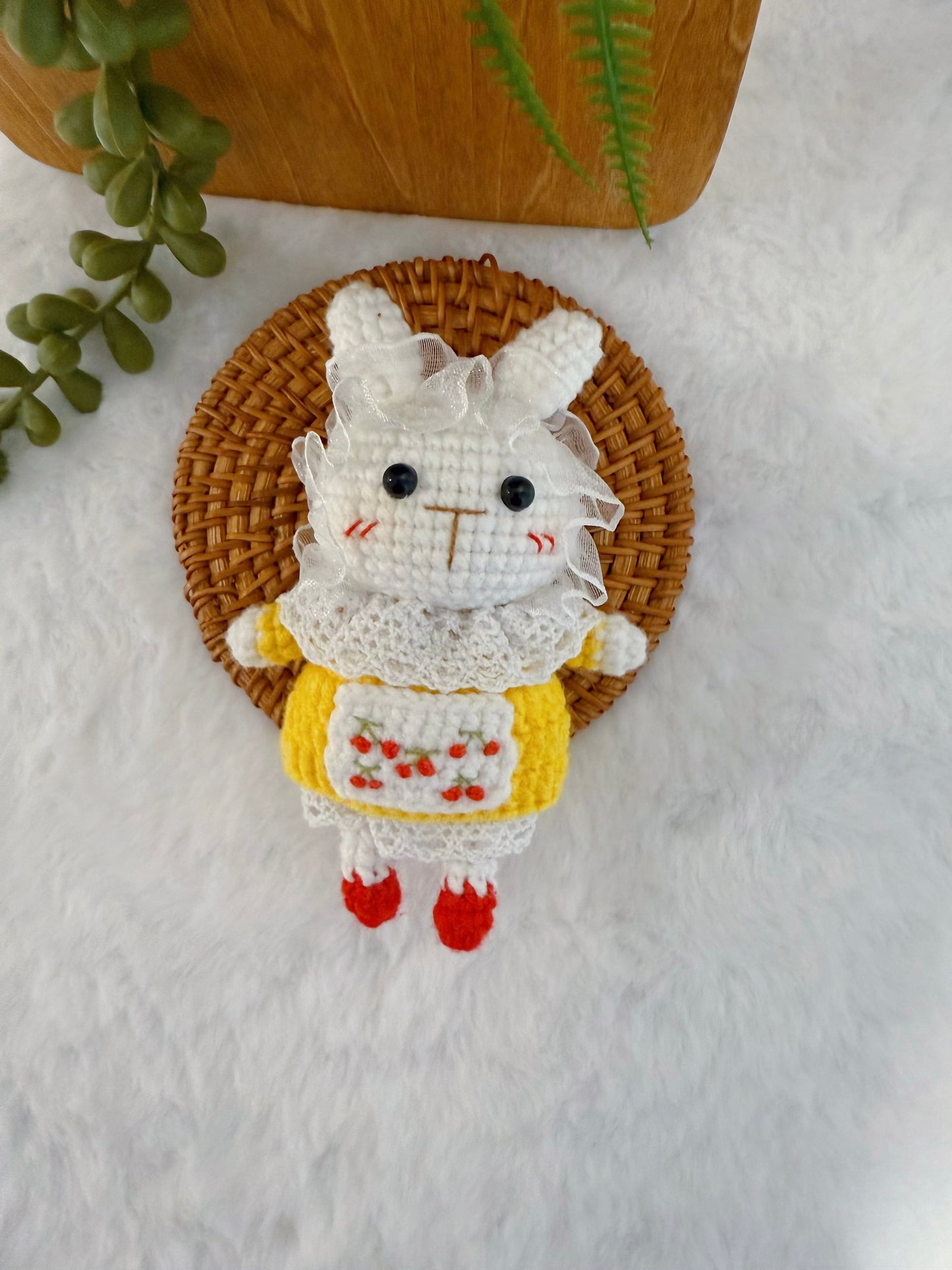 Cherry Dress Bunny Key Charm
