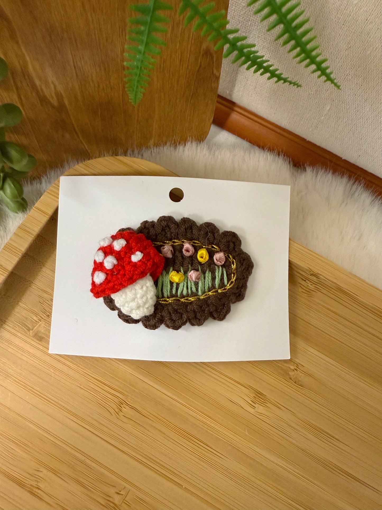 Mushroom Meadow Hair Clip