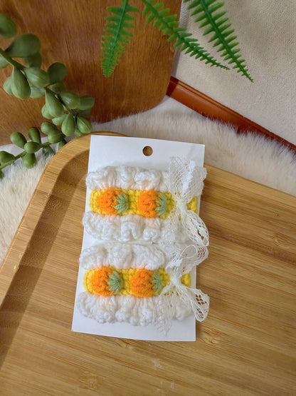 Twin Orange Hair Clip