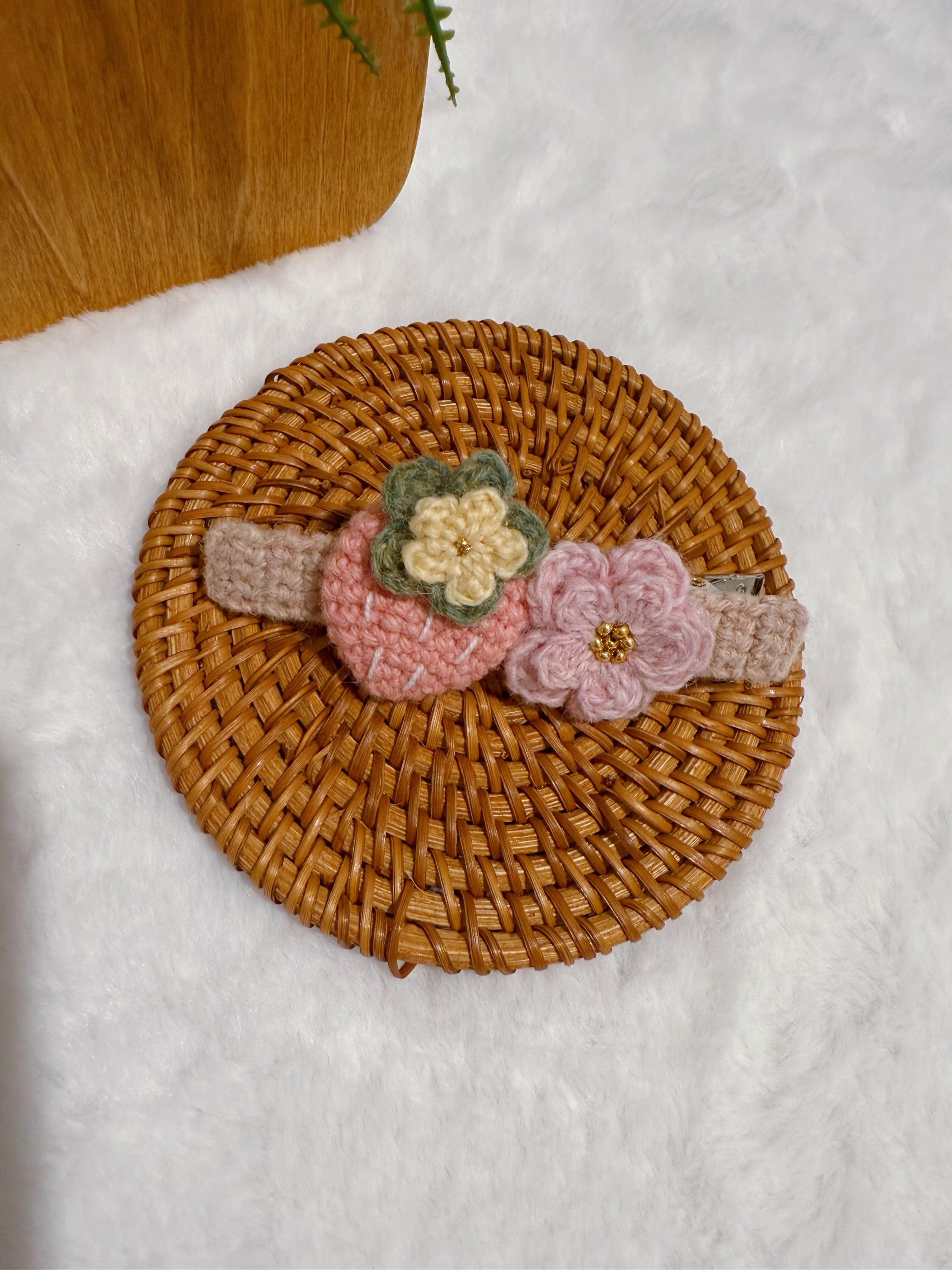 Strawberry & Flower Hair Clip