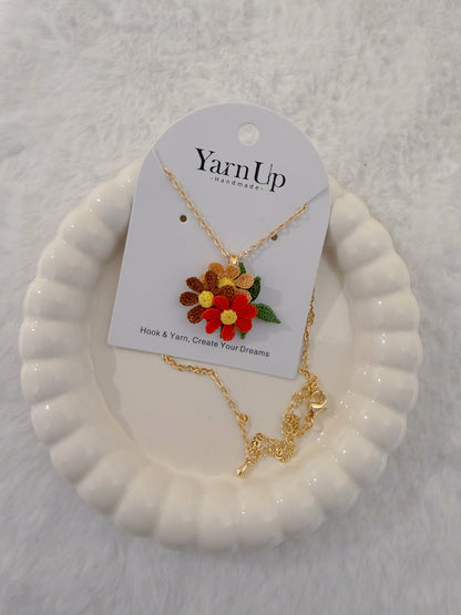 Three Little Flowers Necklace
