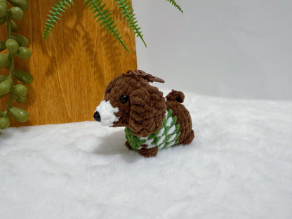 Striped Soft Puppy Key Charm