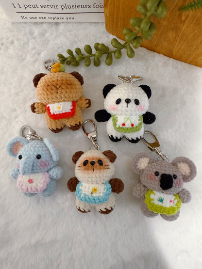 Bib-wearing Animal Key Charm