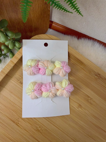 Puff Flowers Hair Clip