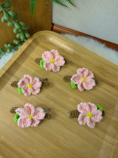 Peach Flower Hair Clip