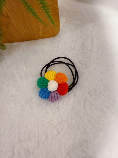 Puff Flower Hair Tie