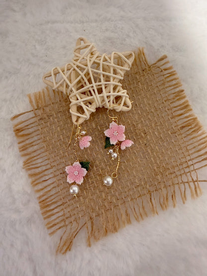 Cherry Blossom & Bud Mismatch Earrings