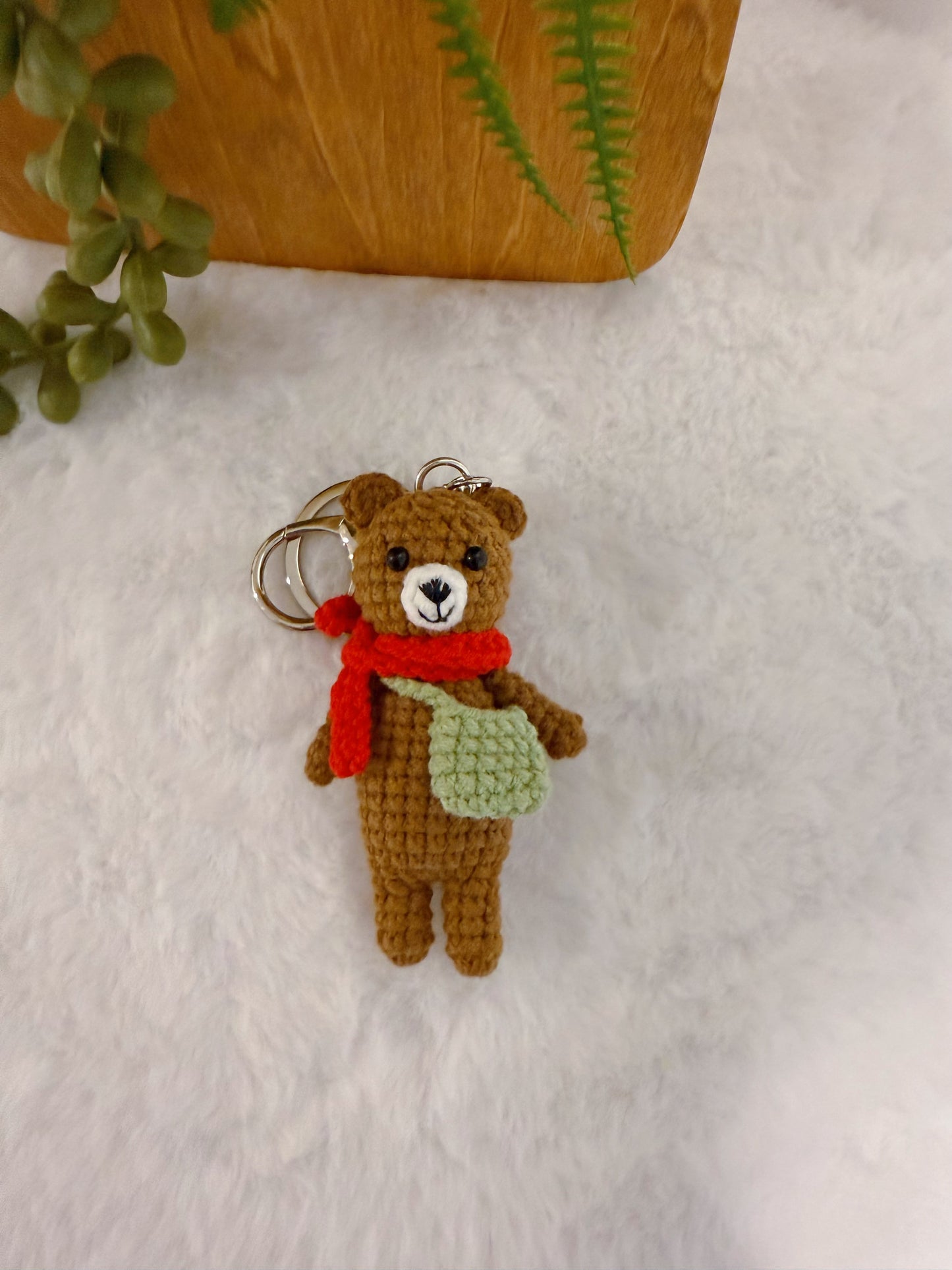 Autumn Bear Key Charm