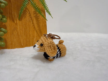Striped Puppy Key Charm