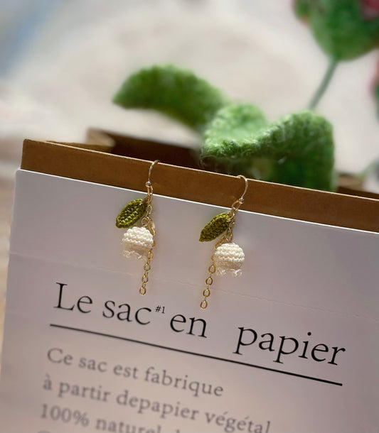 Micro Crochet Lily of the Valley Earrings