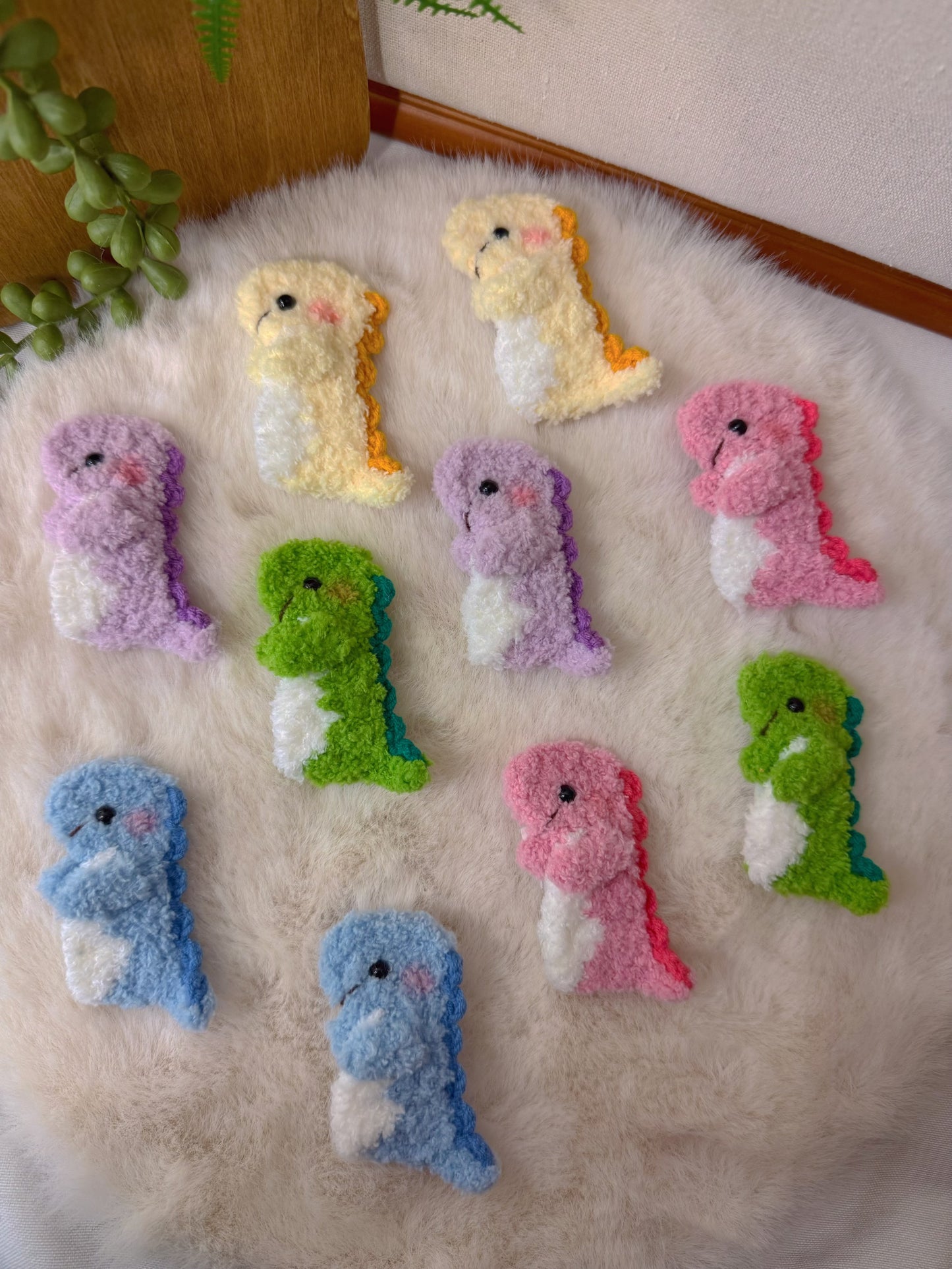 Fluffy Dinasour Hair Clip