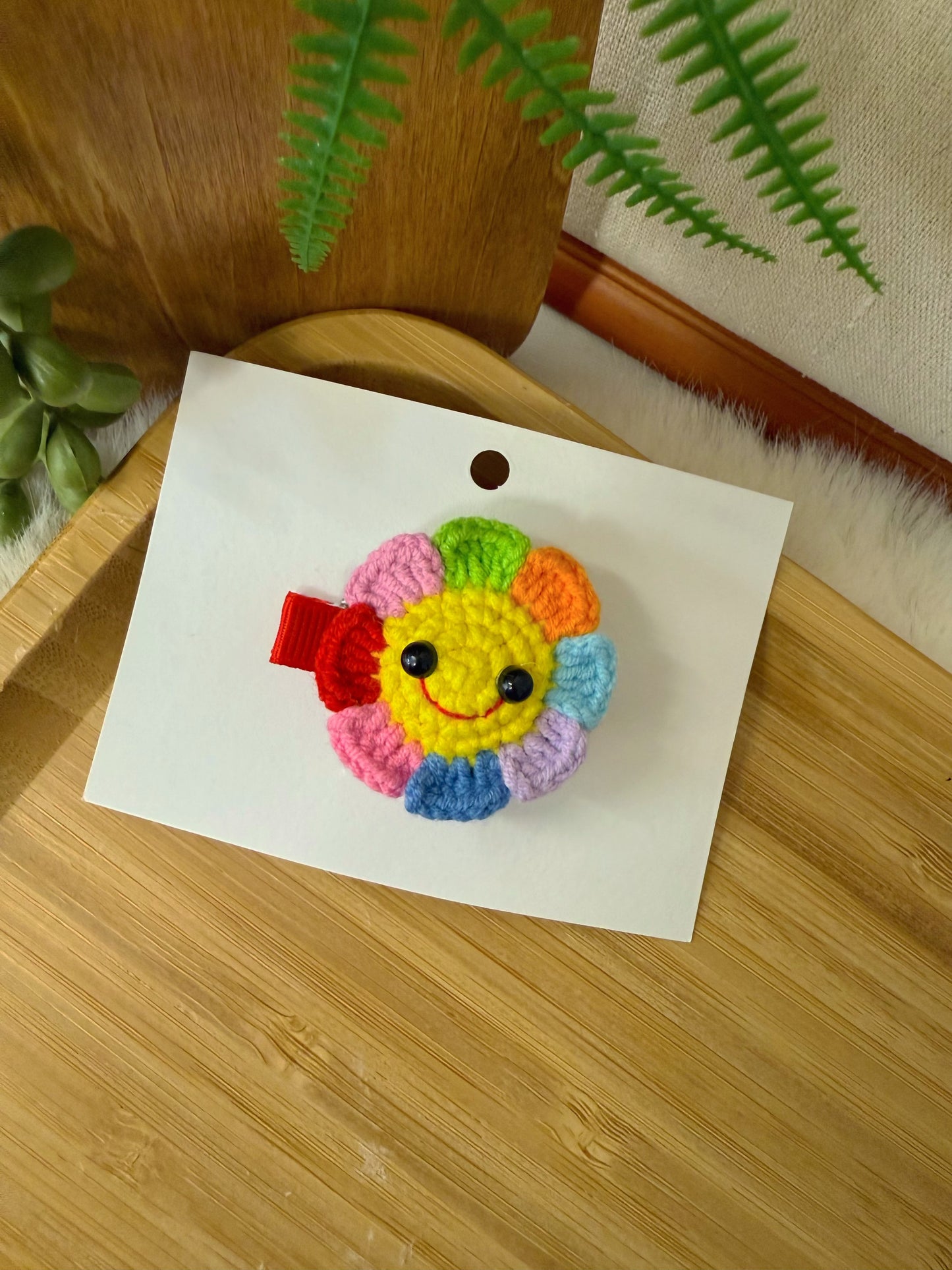 Rainbow Smiley Hair Clip