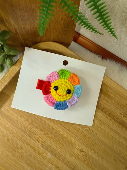 Rainbow Smiley Hair Clip