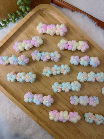 Puff Flowers Hair Clip