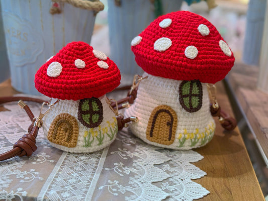 Crochet Mushroom Cottage Bag