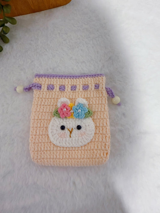 Floral Hairpin Bunny Mini Purse
