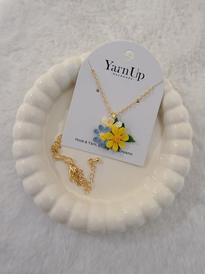 Three Little Flowers Necklace