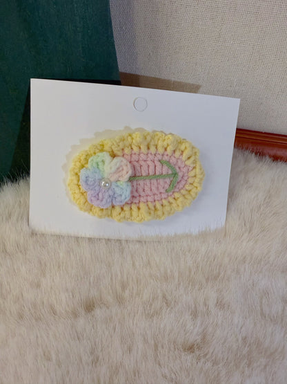 Pastel Rainbow Flower Hair Clip