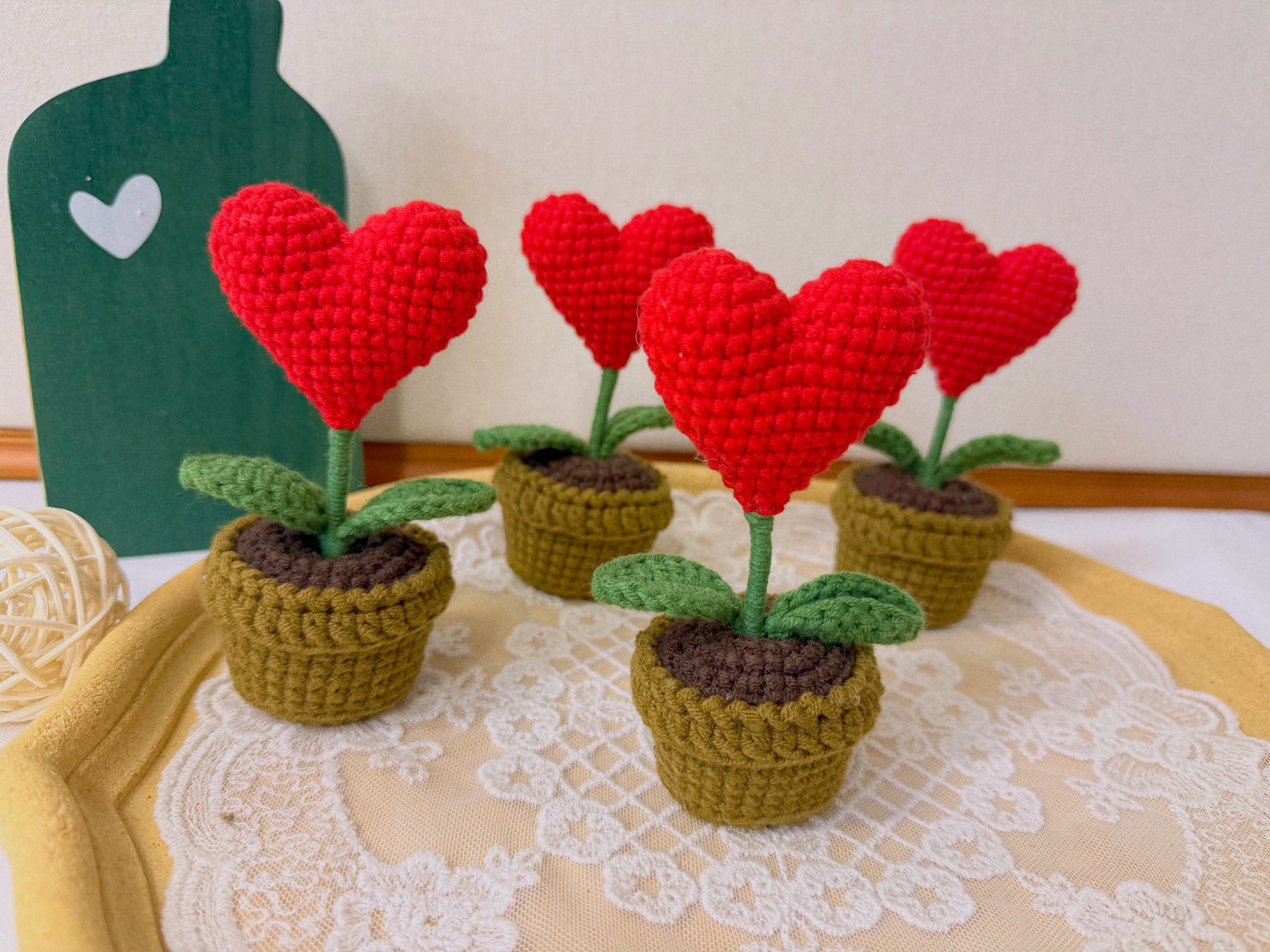 Potted Red Heart