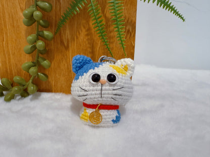 Chubby Face Cat Key Charm