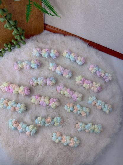 Puff Flowers Hair Clip