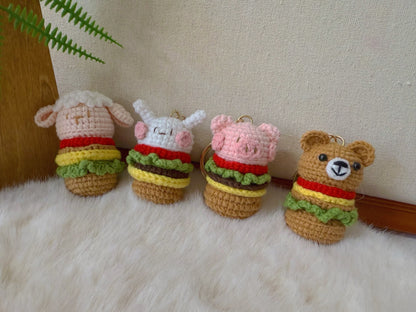 Burger Animal Key Charm