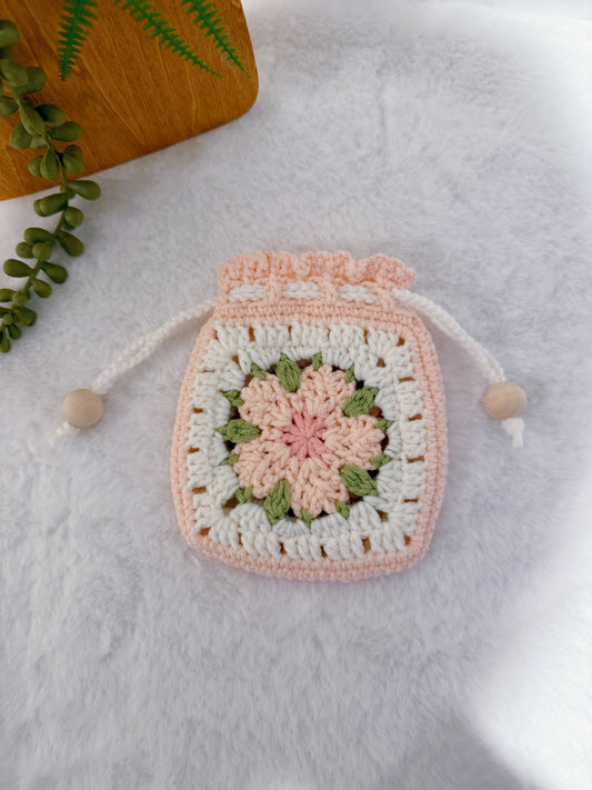 Granny Square Cherry Blossom Mini Purse