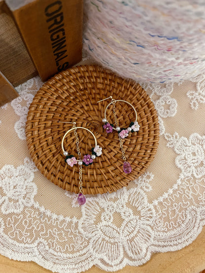 Micro Crochet Baby's Breath Stud Earrings