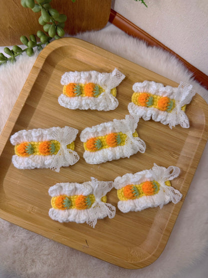 Twin Orange Hair Clip