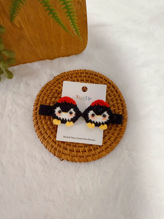 Black Penguin Baby Hair Clips