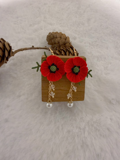 Red Poppy Earrings