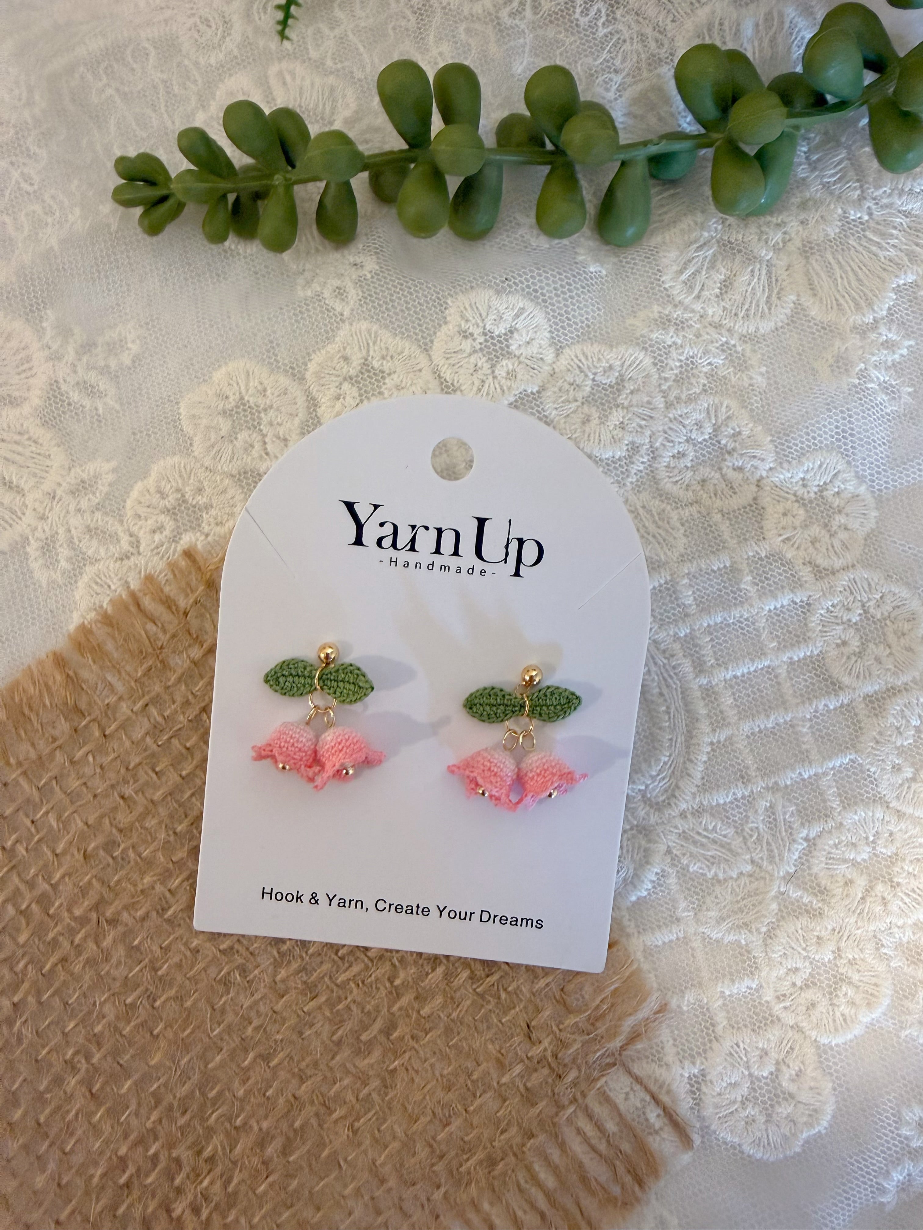 Dyed Lily of the Valley Earrings