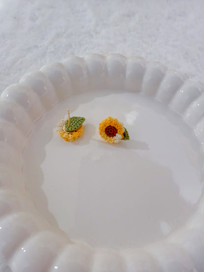 Mini Sunflower Stud Earrings
