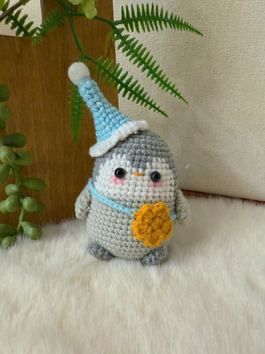 Blue Hat Penguin Key Charm