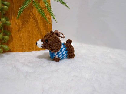Striped Soft Puppy Key Charm