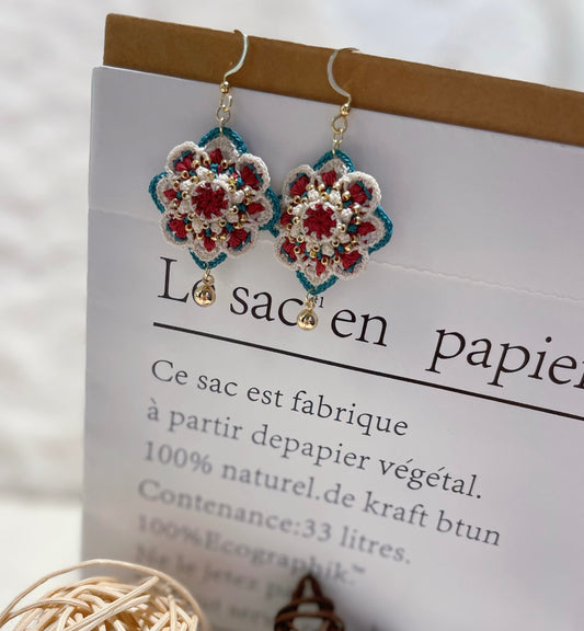 Micro Crochet Mandala Earrings