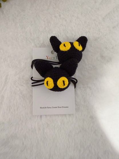 Black Cat Head Hair Tie