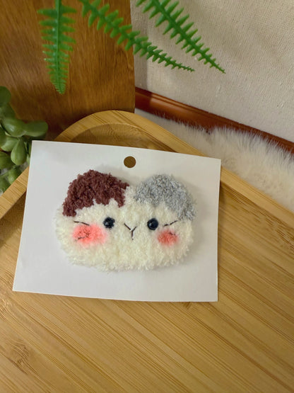 Fluffy Patchy Cat Hair Clip
