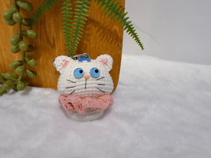 Chubby Face Cat Key Charm