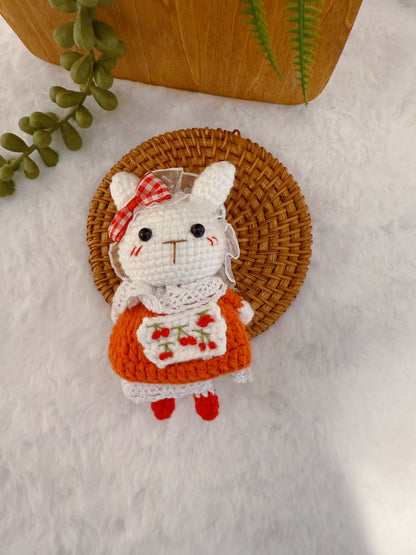 Cherry Dress Bunny Key Charm