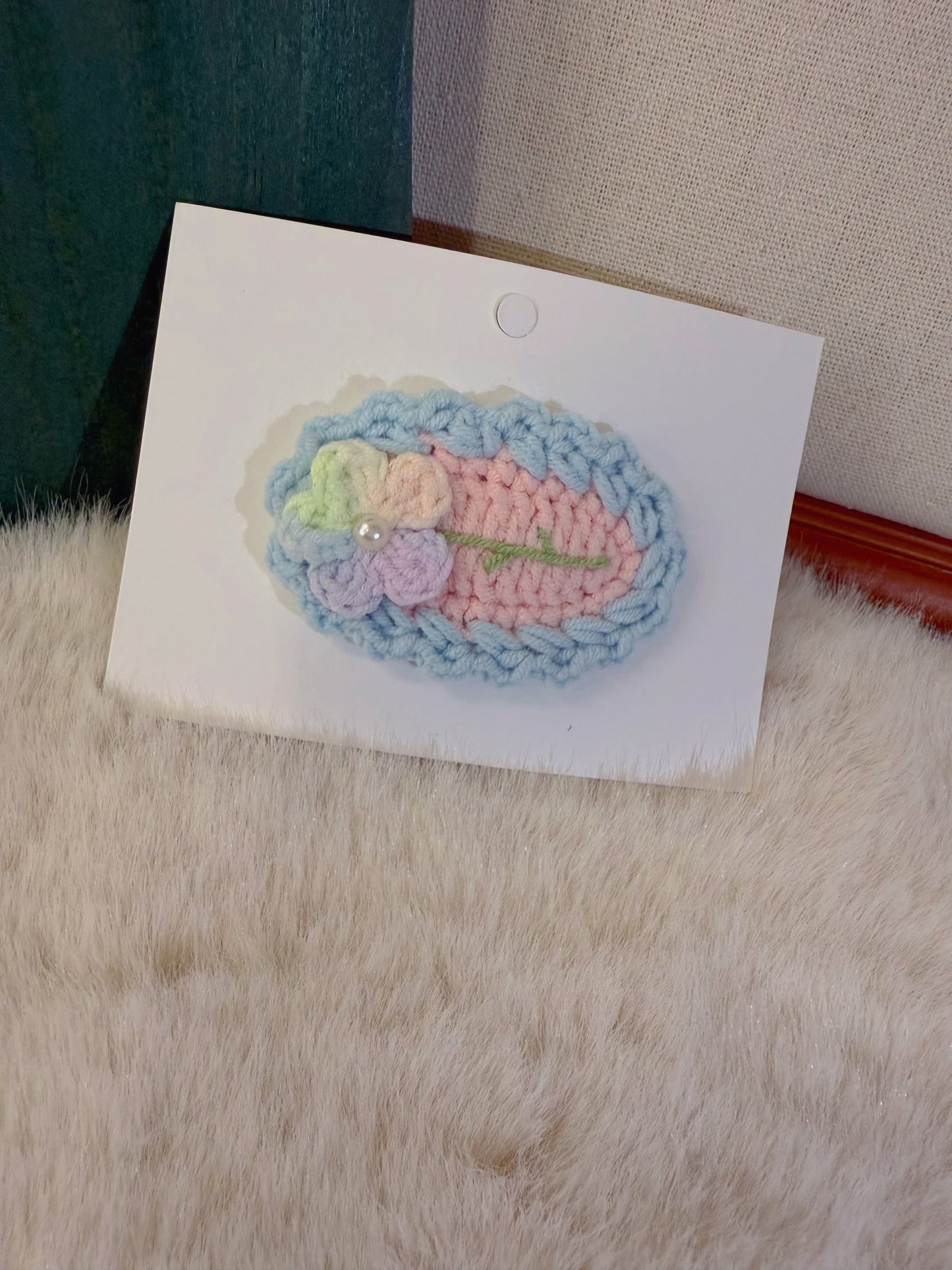 Pastel Rainbow Flower Hair Clip