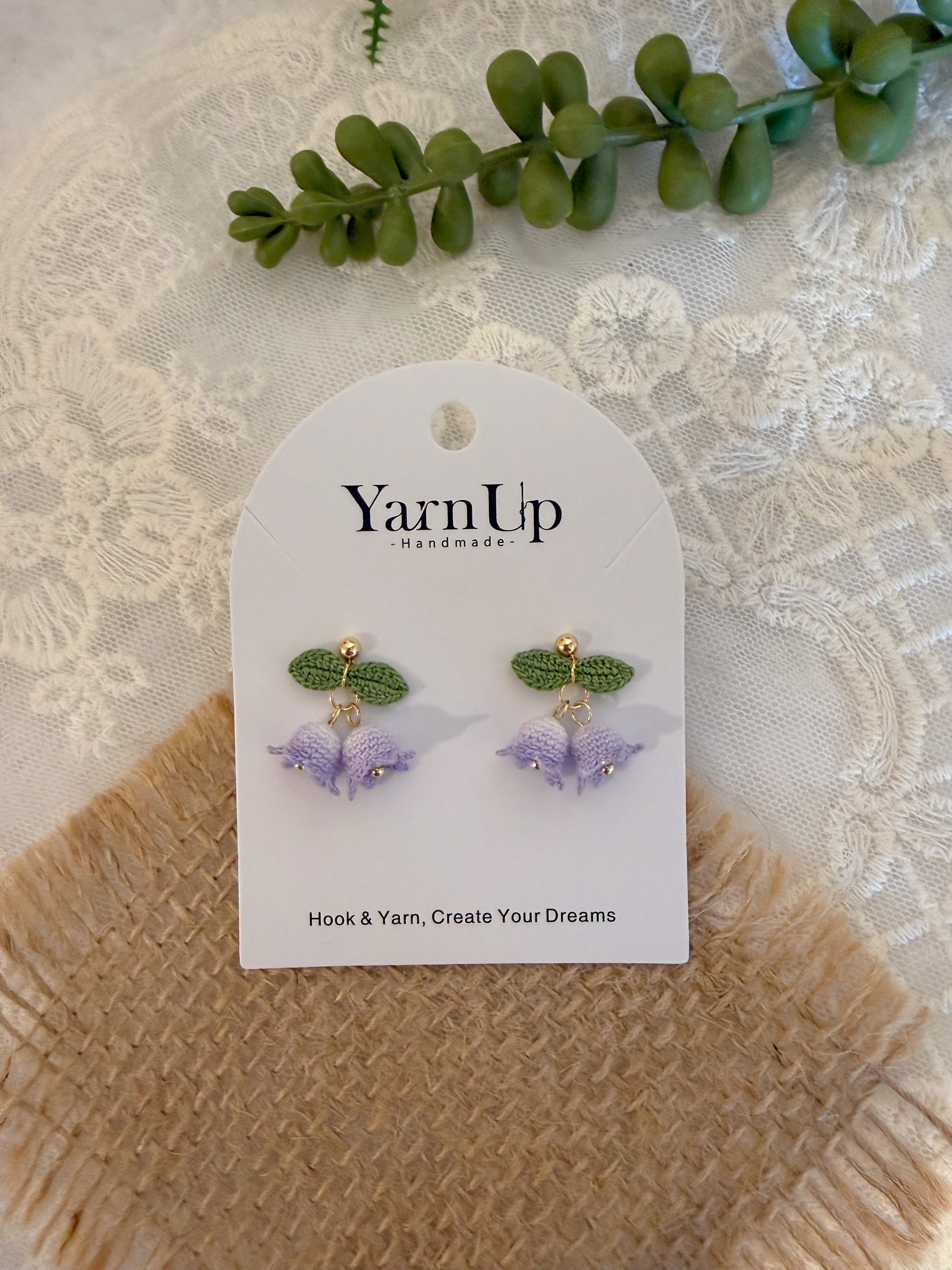 Dyed Lily of the Valley Earrings