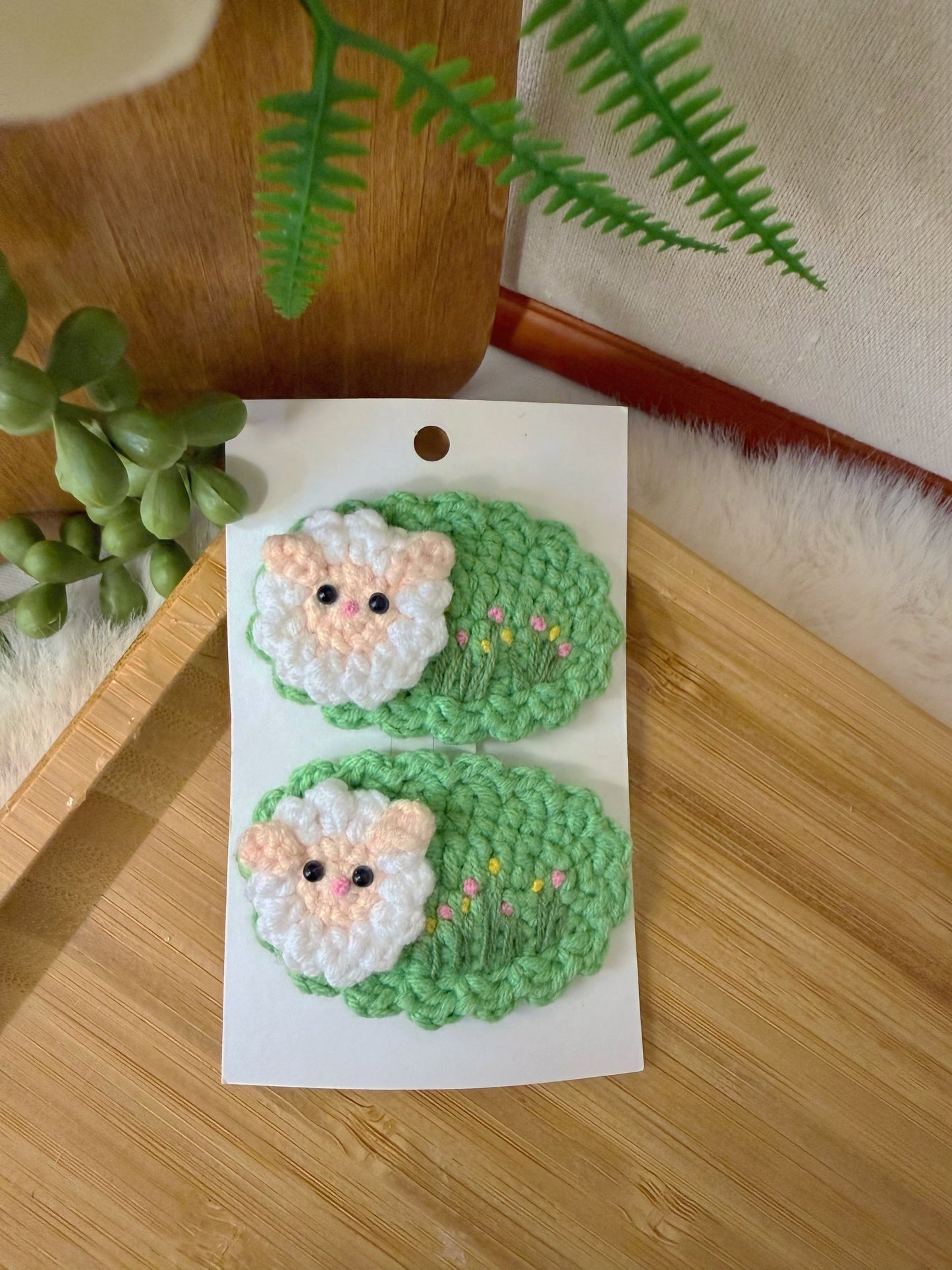 Lamb In Meadow Hair Clip