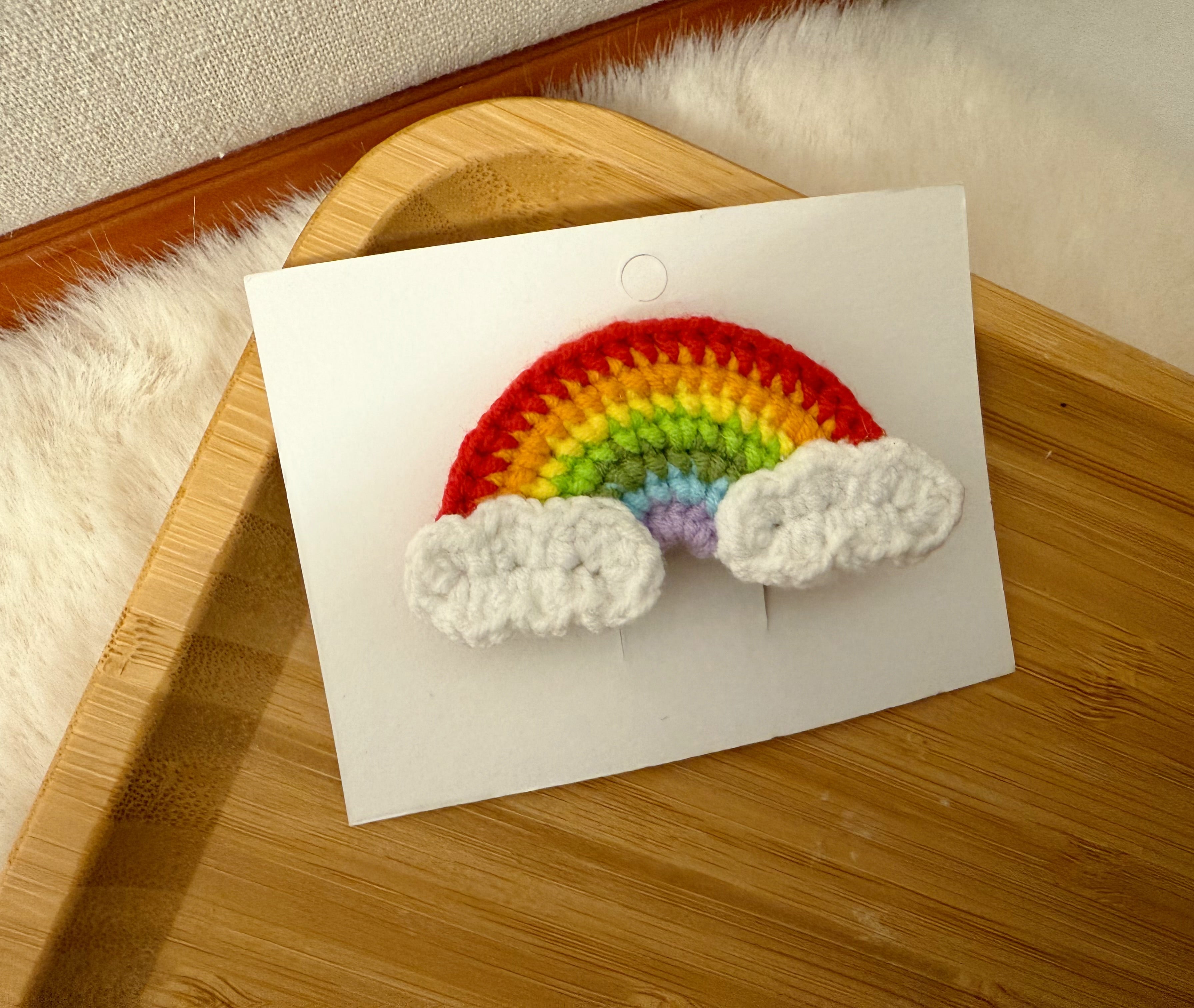 Rainbow & Clouds Hair Clip