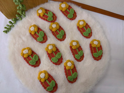 Pumpkin Patch Puff Flower Hair Clip