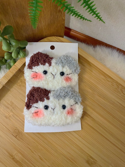 Fluffy Patchy Cat Hair Clip